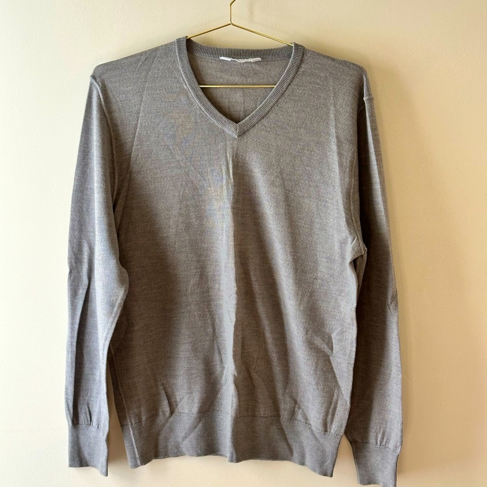 Everlane Light Grey Merino Wool Sweater Sz Large